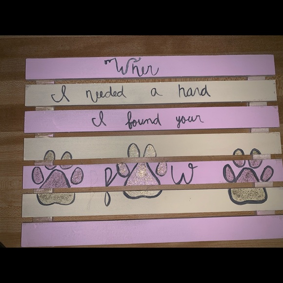 Dog print wooden plaques - Picture 1 of 2